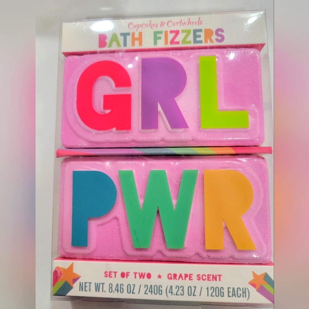 Bath Fizzers Set - Pink, Green, Orange.  GRAPE SCENT
